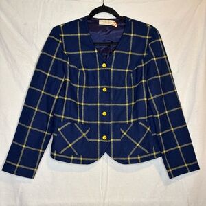 Vtg‎ Young Pendleton Women's Blazer Sz 11-12 100% Pure Virgin Wool Blazer